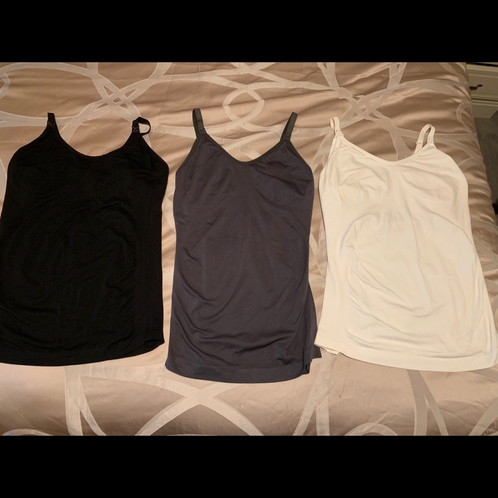 Set of 3 Seamless Nursing Cami Tank Tops - XL